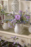Purple Wildflower Artificial Bouquet with Ceramic Vase