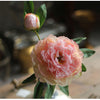 Artificial Peony Flowers 8 Gradient Purple Stems with Purple Vase