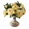 Artificial Peony Flowers 8 Gradient Purple Stems with Purple Vase