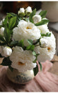 Artificial Peony Flowers 8 Gradient Purple Stems with Purple Vase