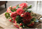 Artificial Peony Flowers 8 Gradient Purple Stems with Purple Vase