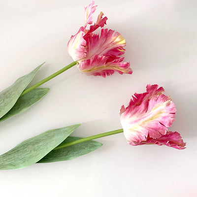 Realistic Fringed Faux Flower Moisture-Touch Parrot Tulip