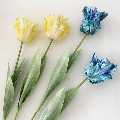 Realistic Fringed Faux Flower Moisture-Touch Parrot Tulip