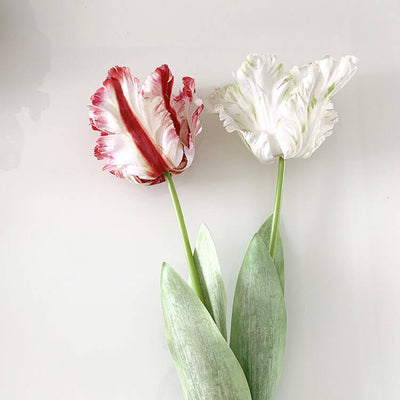 Realistic Fringed Faux Flower Moisture-Touch Parrot Tulip