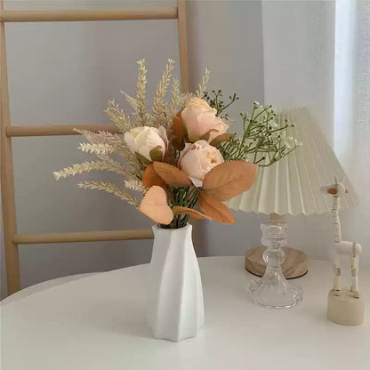 Artificial Rose Bouquet with Ceramic Vase