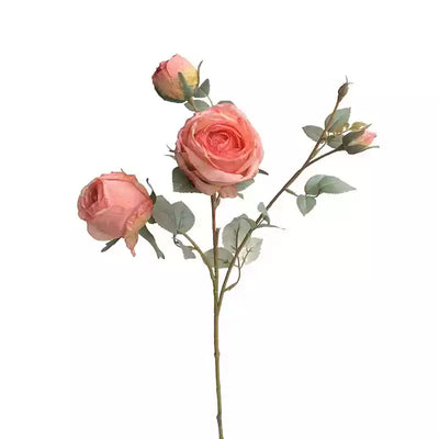 4-Bloom Scorched Edge Artificial Rose Arrangement with Vase