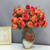 4-Bloom Scorched Edge Artificial Rose Arrangement with Vase