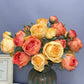 4-Bloom Scorched Edge Artificial Rose Arrangement with Vase