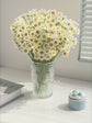 Artificial Daisy & Chamomile Arrangement with glass vase